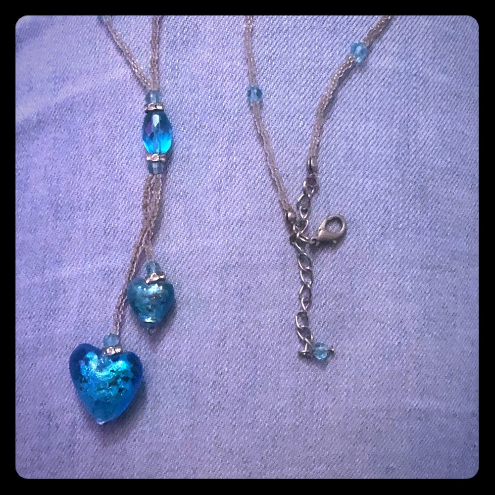 Blue and clear necklace